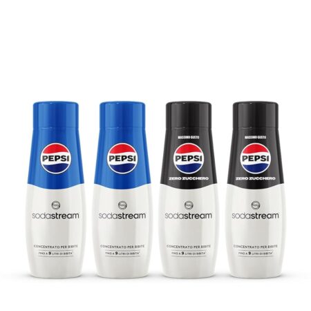 offerta a tempo: sodastream 4 concentrati con 2 pepsi zero zuccheri + 2 pepsi — 29% da 27,99 € a 19,99 €