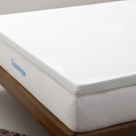 offerta a tempo: linenspa topper piazze francese, alto 5 cm | correttore materasso in memory foam con — 23% da 78,90 € a 60,99 €