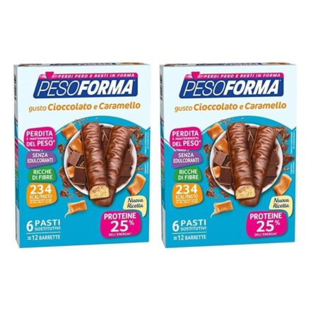 offerta a tempo: pesoforma barrette cioccolato e caramello, pasto sostitutivo proteico — 28% da 24,80 € a 17,80 €