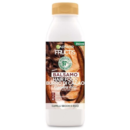 offerta a tempo: garnier fructis hair food burro di cacao rigenerante, balsamo per capelli secchi e ricci — 29% da 4,49 € a 3,19 €