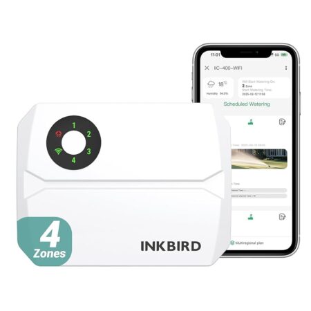 offerta a tempo: inkbird iic 400 centralina irrigazione wifi 4 zone,programmatore irrigazione automatica wifi per giardino,app controllo,memoria — 20% da 69,99 € a 55,99 €