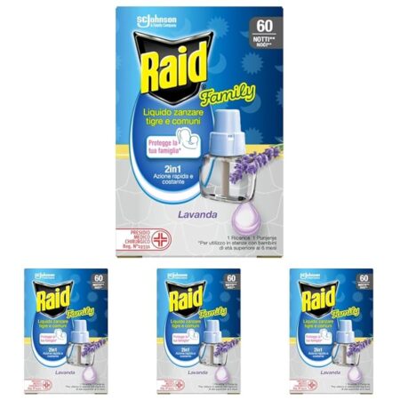 offerta a tempo: raid family liquido elettrico antizanzare comuni e tigre ricarica — 30% da 23,16 € a 16,24 €