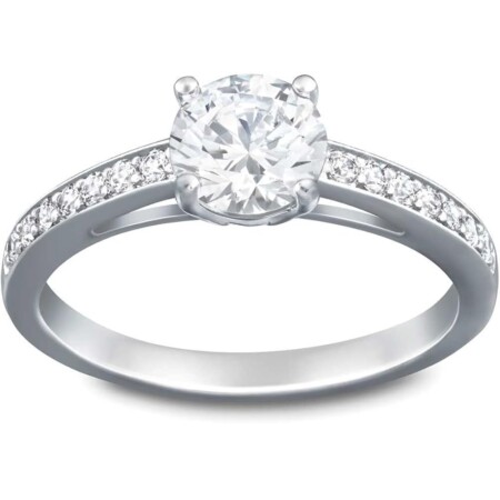 offerta a tempo: swarovski anello attract round, bianco — 17% da 89,00 € a 73,88 €