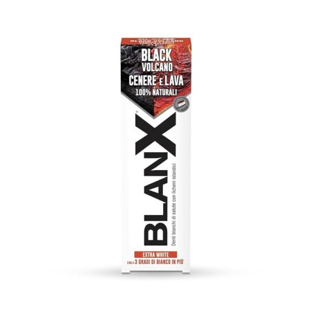 offerta a tempo: blanx dentifricio black volcano 75ml, dentifricio sbiancante con licheni islandici e cenere vulcanica — 27% da 3,95 € a 2,89 €