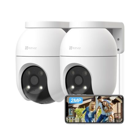 offerta a tempo: ezviz 2 telecamere di sorveglianza wifi esterno 360°, 1080p telecamera ip di sicurezza — 24% da 99,99 € a 75,99 €