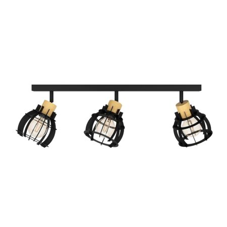 offerta a tempo: eglo stillington 1 fsc100hb lampada da soffitto a 3 luci con faretti spot orientabili — 32% da 89,90 € a 60,82 €