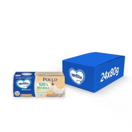 offerta a tempo: pollo naturale omogeneizzato al 100% mellin 24 vasetti da 80 g (confezione da 24) — 8% da 13,55 € a 12,49 €