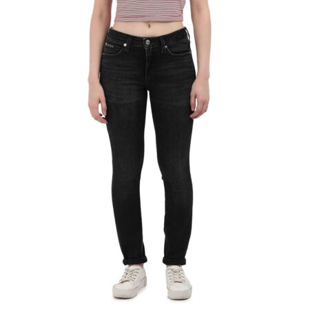 offerta a tempo: calvin klein donna jeans mid rise skinny fit, nero (denim black) — 38% da 99,90 € a 62,12 €