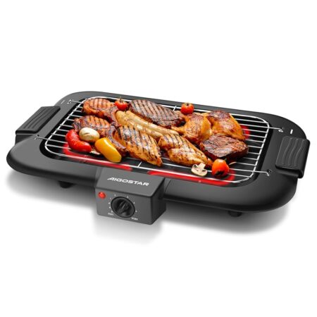 offerta a tempo: aigostar tasty 30ick griglia elettrica da tavolo, senza fumo. superficie antiaderente — 10% da 34,99 € a 31,56 €