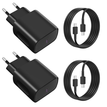 offerta a tempo: 2 x 25w caricatore usb c rapido per caricabatterie samsung, alimentatore usb c con — 10% da 14,99 € a 13,49 €