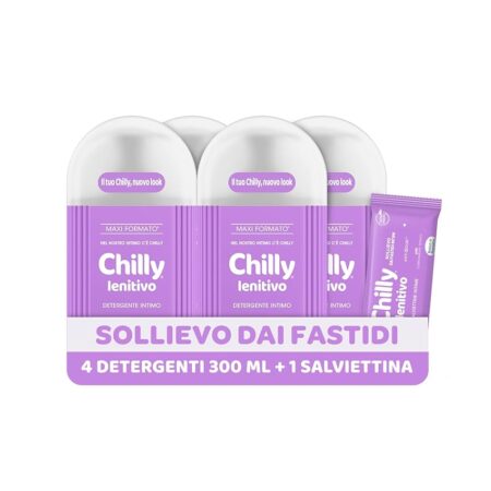 offerta a tempo: chilly detergente intimo lenitivo 4 pezzi + salviette intime — 45% da 19,99 € a 10,99 €