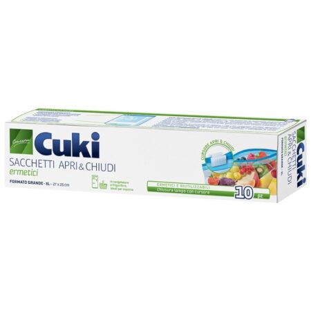 offerta a tempo: cuki sacchetti apri e chiudi ermetici grandi, 3l — 26% da 2,18 € a 1,61 €