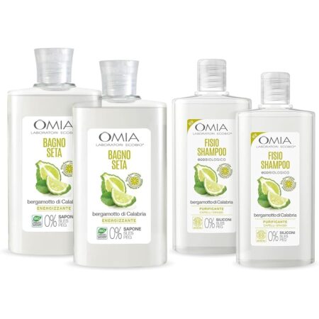 offerta a tempo: omia fisio shampoo e bagnoschiuma con olio di bergamotto di calabria 4 pezzi — 51% da 16,99 € a 8,36 €