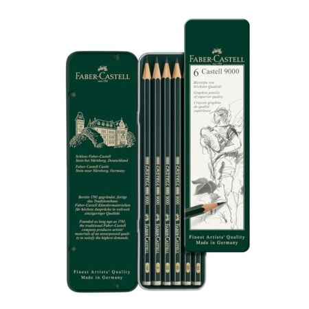 offerta a tempo: faber castell 119063 castell 9000 set di 6 matite, gradazioni da hb a 8b — 15% da 8,95 € a 7,61 €
