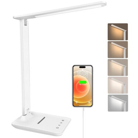 offerta a tempo: lampada da scrivania,lampada da lettura,dimmerabile lampada da tavolocon porta usb — 16% da 21,99 € a 18,47 €