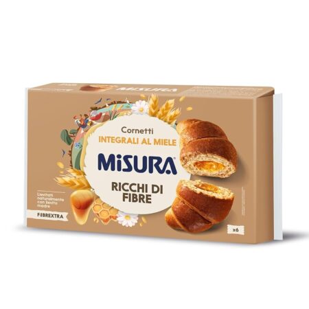 offerta a tempo: misura fibrextra cornetti al miele 100% farina integrale, più ricchi di farcitura — 32% da 3,39 € a 2,32 €