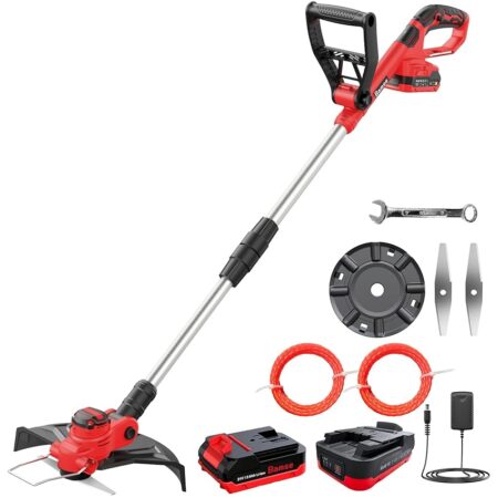 offerta a tempo: decespugliatore a batteria + kit di accessori — 53% da 116,97 € a 55,48 €