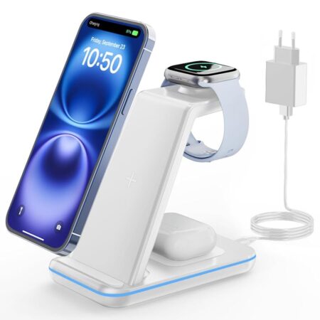 offerta a tempo: geekera stazione ricarica per apple, caricatore wireless per iphone air/17/16/15/14/13/12/11/x/8 — 25% da 39,99 € a 29,99 €