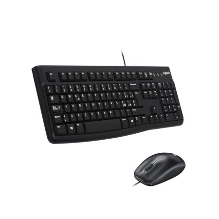 offerta a tempo: logitech mk120 combo tastiera e mouse con filo per windows, mouse ottico cablato — 31% da 25,99 € a 18,00 €