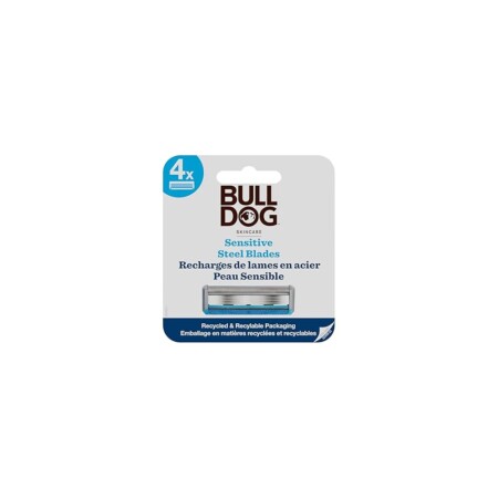 offerta a tempo: bulldog lame di ricarica steel sensitive confezione con 4 testine di ricarica compatibili — 31% da 11,90 € a 8,26 €