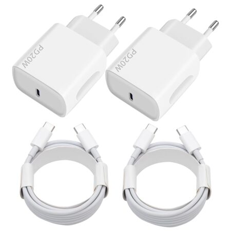 offerta a tempo: 20w caricatore usb c,2pezzi presa usb c con 2x2m cavo,alimentatore usb c per samsung — 10% da 11,49 € a 10,34 €