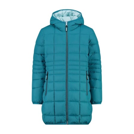 offerta a tempo: cmp cappotto da bambina in nylon con cappuccio fisso, teal — 19% da 79,95 € a 64,94 €