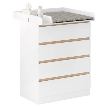 offerta a tempo: woltu mobile fasciatoio per bambini, cassettiera con 4 cassetti — 10% da 179,99 € a 161,99 €