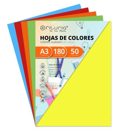 offerta a tempo: ofituria pack 50 cartulinas colores suaves tamaño a3 180g — 3% da 11,89 € a 11,48 €