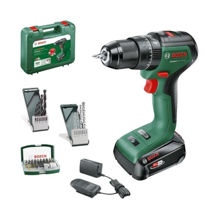 offerta a tempo: bosch trapano a percussione a batteria + kit di accessori — 55% da 187,85 € a 84,99 €