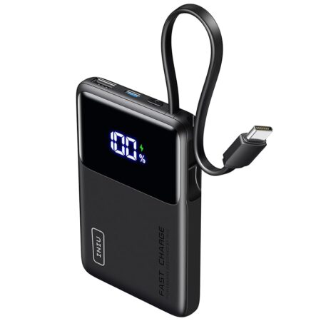 offerta a tempo: iniu 45w power bank, 10000mah ricarica rapida powerbank con cavo usb c integrati — 5% da 29,99 € a 28,49 €