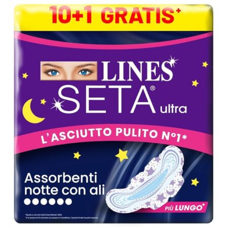 offerta a tempo: lines seta ultra notte 11 pezzi — 29% da 2,79 € a 1,99 €