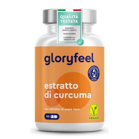 offerta a tempo: curcuma bio 95%, in polvere con 11100mg di curcumina + piperina plus in capsule — 15% da 21,99 € a 18,69 €