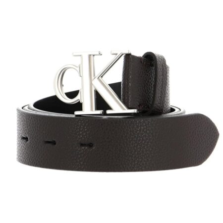 offerta a tempo: calvin klein jeans cintura uomo round mono plaque belt 3.5 cm in pelle — 40% da 54,90 € a 33,07 €