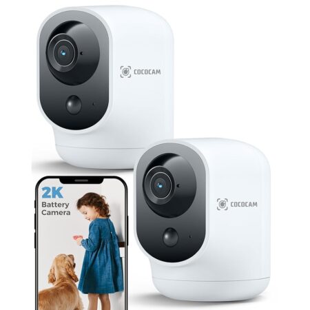 offerta a tempo: cococam 2pcs 2k telecamera wifi interno senza fili con batteria 5200mah — 20% da 99,99 € a 79,99 €