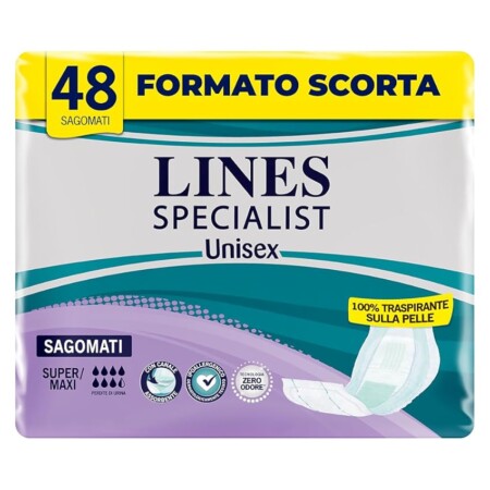 offerta a tempo: lines specialist, pannoloni sagomati assorbenti per incontinenza donna e uomo — 20% da 23,40 € a 18,80 €