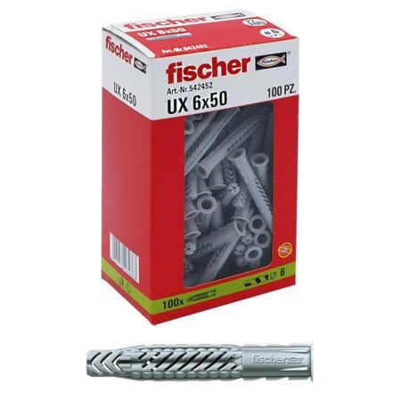 offerta a tempo: fischer 100 tasselli ux, 6 x 50 mm — 5% da 12,90 € a 12,30 €