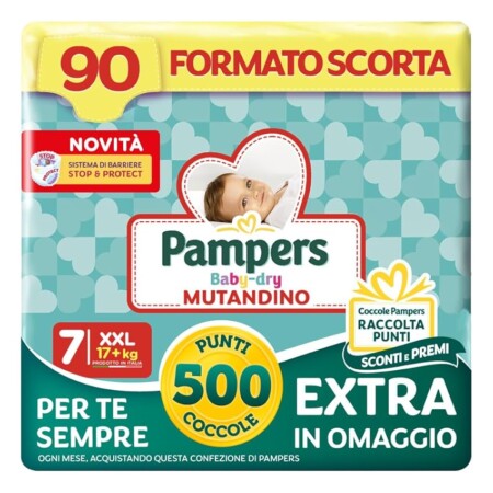 offerta a tempo: pampers baby dry mutandino xxl +500 punti coccole extra in omaggio — 29% da 56,61 € a 40,39 €