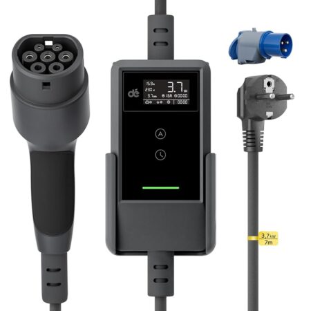 offerta a tempo: dé cavo ricarica auto elettrica tipo 2 schuko 3,7kw [7m | 6/8/10/13/16a] colonnina — 15% da 129,95 € a 109,94 €