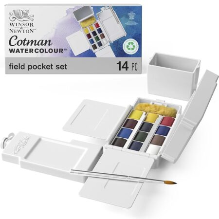 offerta a tempo: winsor & newton cotman scatola field box, 12 mezzi godet — 15% da 40,32 € a 34,29 €