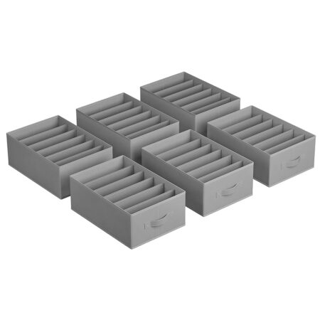 offerta a tempo: songmics set di 6 organizzatori per armadio a 6 scomparti, scatole per biancheria pieghevoli — 15% da 29,99 € a 25,49 €