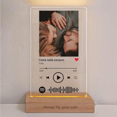 offerta a tempo: lac lampada spotify personalizzata con foto – targa spotify glass regalo donna compleanno — 10% da 29,99 € a 26,99 €