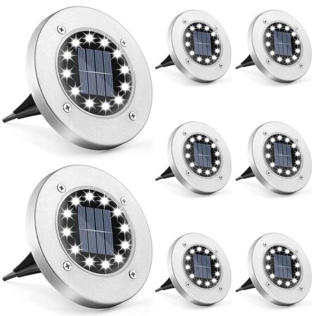 offerta a tempo: set di 8 luci led da giardino alimentate ad energia solare — 65% da 27,54 € a 9,72 €
