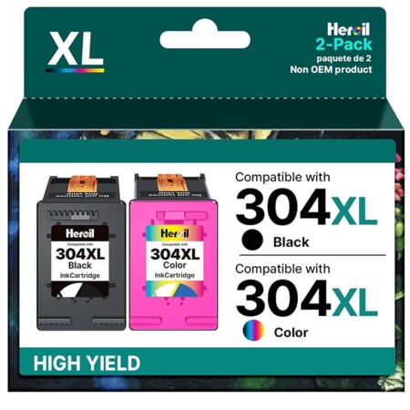 offerta a tempo: heroil 304xl nero e colore 304 xl cartucce d'inchiostro rigenerato per hp 304 xl nero — 38% da 35,99 € a 22,49 €