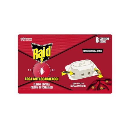 offerta a tempo: raid esca anti scarafaggi 6 pezzi — 40% da 5,49 € a 3,29 €