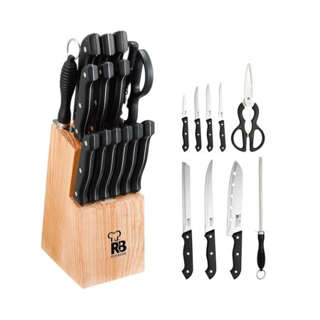 offerta a tempo: set di coltelli ed accessori da cucina + ceppo — 50% da 39,99 € a 19,99 €