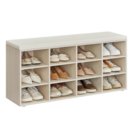 offerta a tempo: vasagle panca scarpiera, scarpiera ingresso con seduta imbottita e 12 scomparti — 11% da 89,99 € a 79,99 €