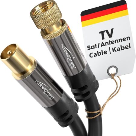 offerta a tempo: kabeldirekt – 5 m cavo sat/tv (75 ohm, connettore f spina coassiale, hdtv, dvb) — 17% da 14,99 € a 12,45 €
