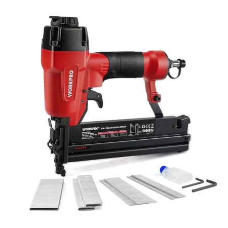 offerta a tempo: workpro chiodatrice pneumatica 2 in 1, 18ga 9040/f50 sparachiodi aria compressa max 7,1 — 22% da 57,99 € a 45,04 €