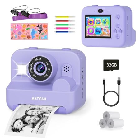 offerta a tempo: macchina fotografica bambini istantanea, 2,4 pollici 1080p fotocamera bambini selfie — 33% da 45,99 € a 30,73 €