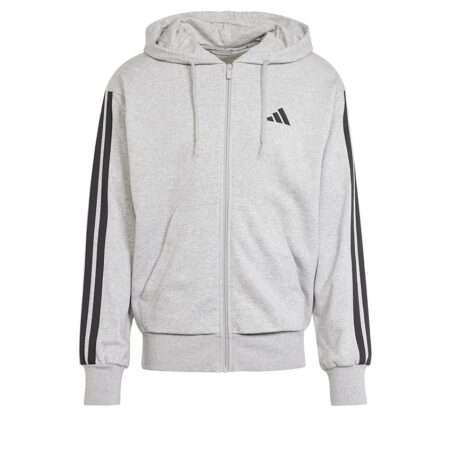 offerta a tempo: adidas uomo essential three stripes french terry fullzip hoodie — 31% da 65,00 € a 44,99 €